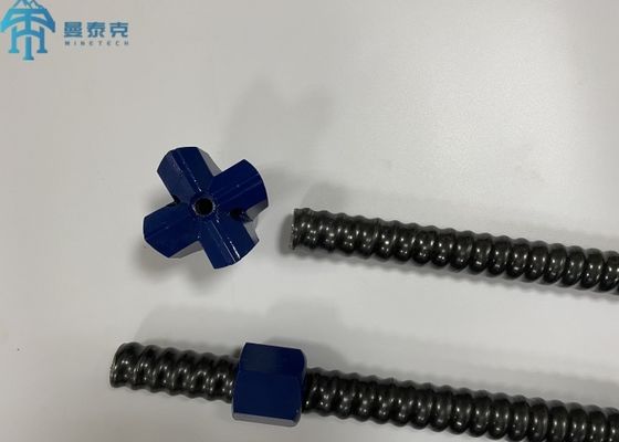 R32 Q235 Steel Hollow Grouting Self Drilling Anchor Bolt For Slope Stabilization