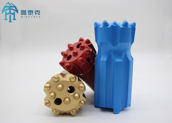 T38 Nút rút 64mm Bit khoan đá cứng Loại đạn đạo Mặt phẳng có ren